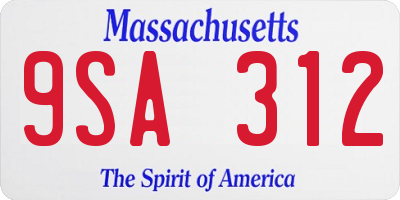MA license plate 9SA312