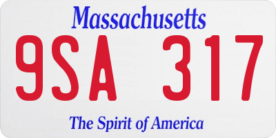 MA license plate 9SA317