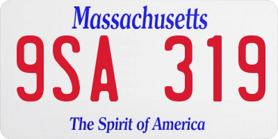 MA license plate 9SA319