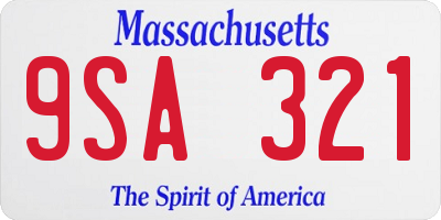 MA license plate 9SA321
