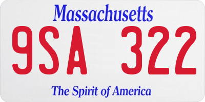 MA license plate 9SA322