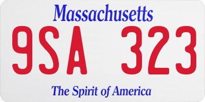 MA license plate 9SA323