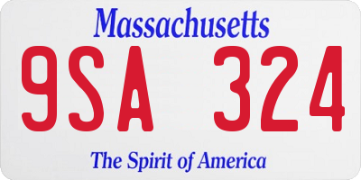 MA license plate 9SA324