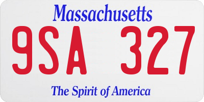 MA license plate 9SA327