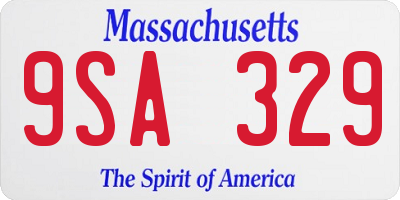 MA license plate 9SA329