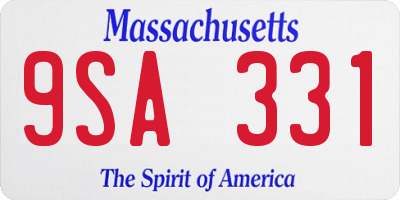 MA license plate 9SA331