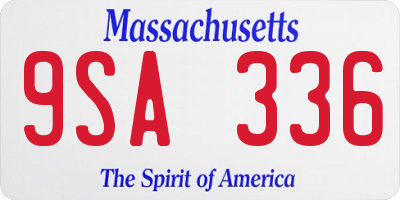MA license plate 9SA336