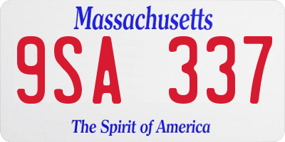 MA license plate 9SA337