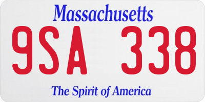 MA license plate 9SA338