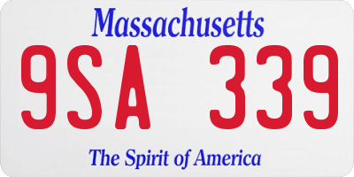 MA license plate 9SA339