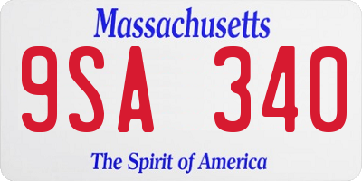 MA license plate 9SA340