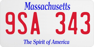 MA license plate 9SA343