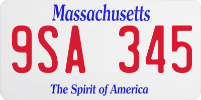 MA license plate 9SA345