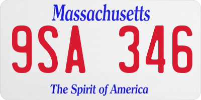 MA license plate 9SA346