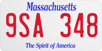 MA license plate 9SA348