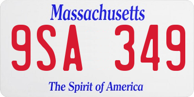 MA license plate 9SA349