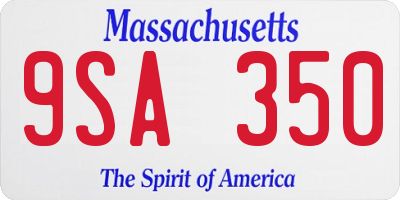MA license plate 9SA350