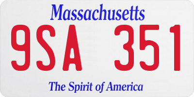 MA license plate 9SA351