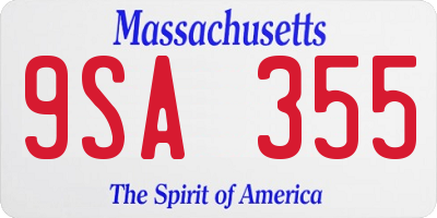 MA license plate 9SA355