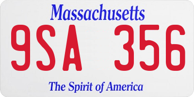 MA license plate 9SA356