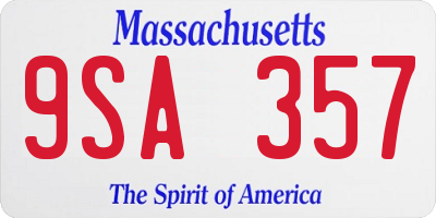 MA license plate 9SA357