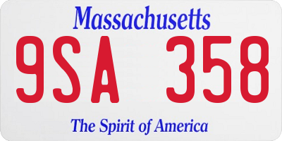 MA license plate 9SA358