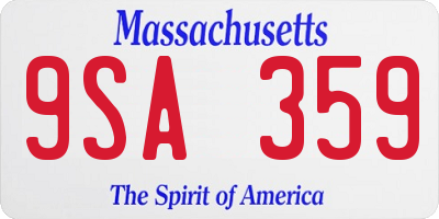MA license plate 9SA359