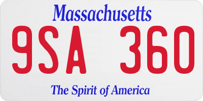 MA license plate 9SA360