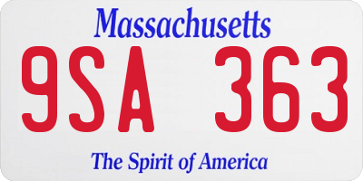 MA license plate 9SA363