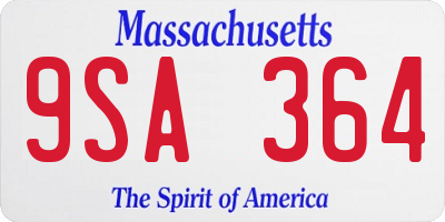 MA license plate 9SA364