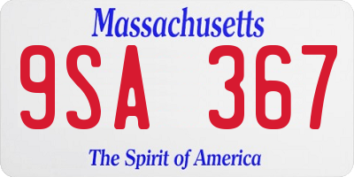 MA license plate 9SA367