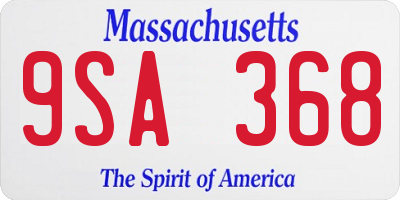 MA license plate 9SA368