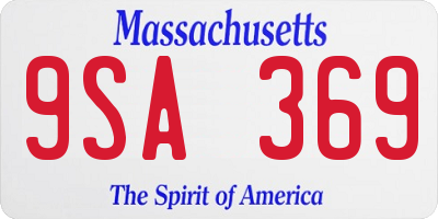 MA license plate 9SA369