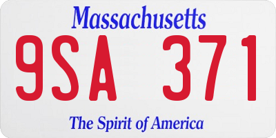 MA license plate 9SA371