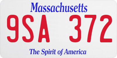 MA license plate 9SA372
