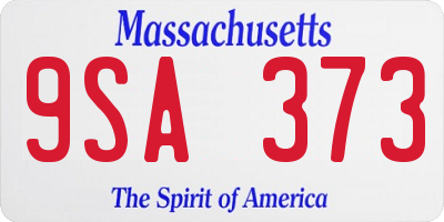 MA license plate 9SA373