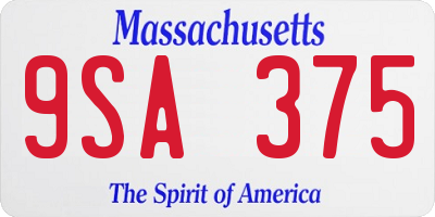 MA license plate 9SA375