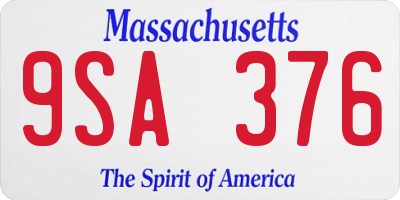 MA license plate 9SA376