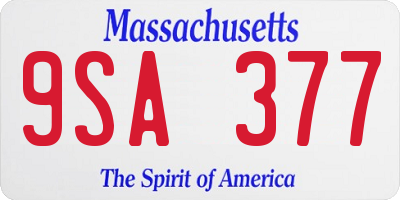 MA license plate 9SA377