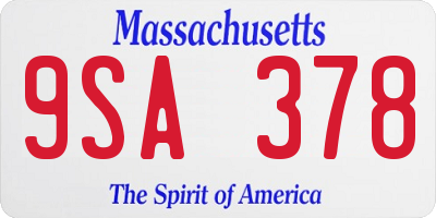 MA license plate 9SA378