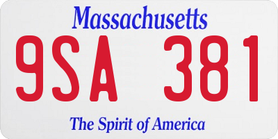 MA license plate 9SA381