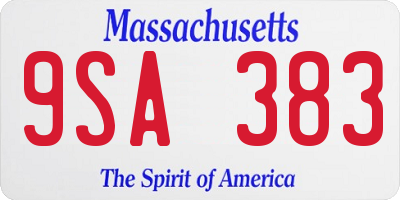 MA license plate 9SA383