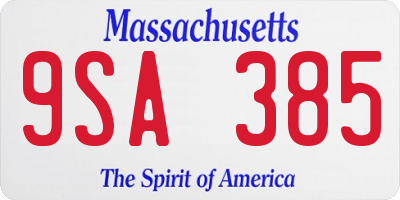 MA license plate 9SA385