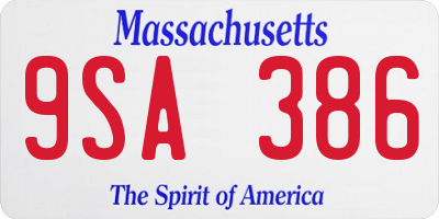 MA license plate 9SA386