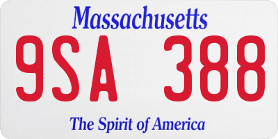 MA license plate 9SA388