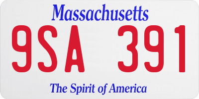 MA license plate 9SA391