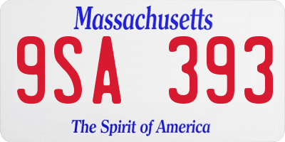 MA license plate 9SA393