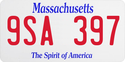 MA license plate 9SA397