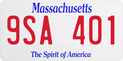 MA license plate 9SA401