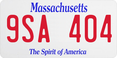 MA license plate 9SA404